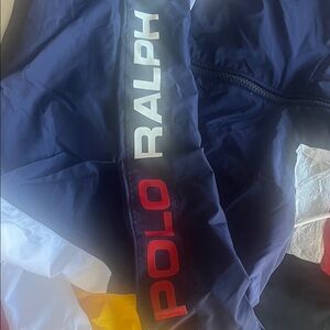 Polo by Ralph Lauren Red Navy White Colorblock Windbreaker Jacket